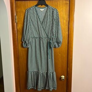 Max Studio Faux Wrap Printed Dress Size Large